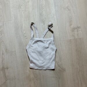 Women's Cream Ribbed Tank Top